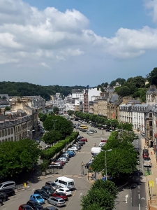 Morlaix, vue du port depuis le 1er étage du viaduc