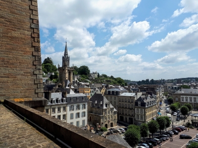 Morlaix, le centre-ville vu depuis le 1er étage du viaduc