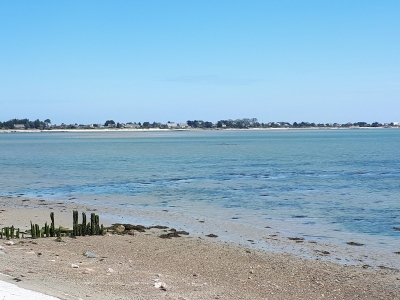 La plage de Saint-Vaast et ses parc à huîtres inondés